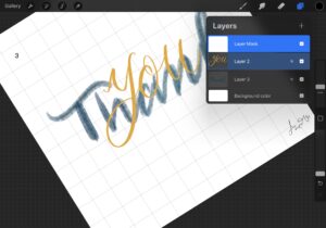 A screenshop of my Ipad for my hand lettering (Thank you) to explain on it